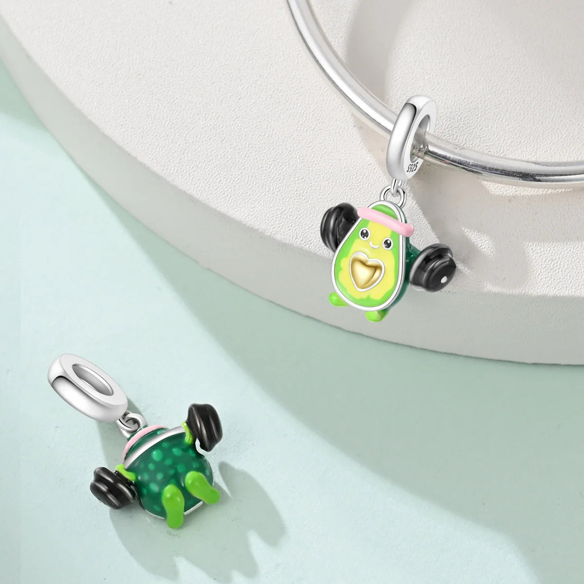 925 Sterling Silver Fruit Series Beads | Raspberry, Strawberry, Avocado & Lemon Dangle Charms for Bracelet