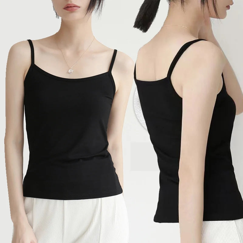 Summer Sexy Black Camisole | Women’s Sleeveless Tank Top Fitness Vest