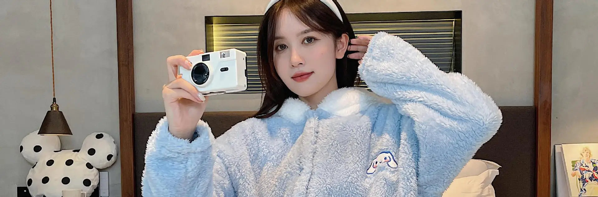 Kawaii Sanrio Hello Kitty Velvet Pajamas Set | Cute Cartoon Nightgown & Bathrobe | Girls & Couples Soft Home Wear