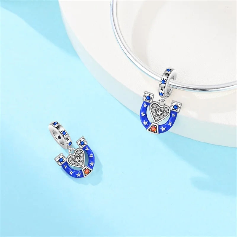 Original 925 Sterling Silver Luminous Lantern & Magic Cat Charm Bead | Glowing Angel Jungle Pendant for Bracelet Jewelry