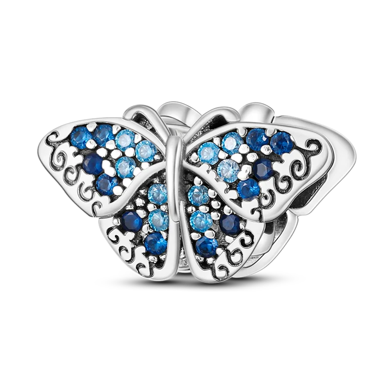 Blue Series 925 Sterling Silver Charms | Butterfly, Earth & Ocean Beads Pendants Fit Original Bracelet DIY Jewelry