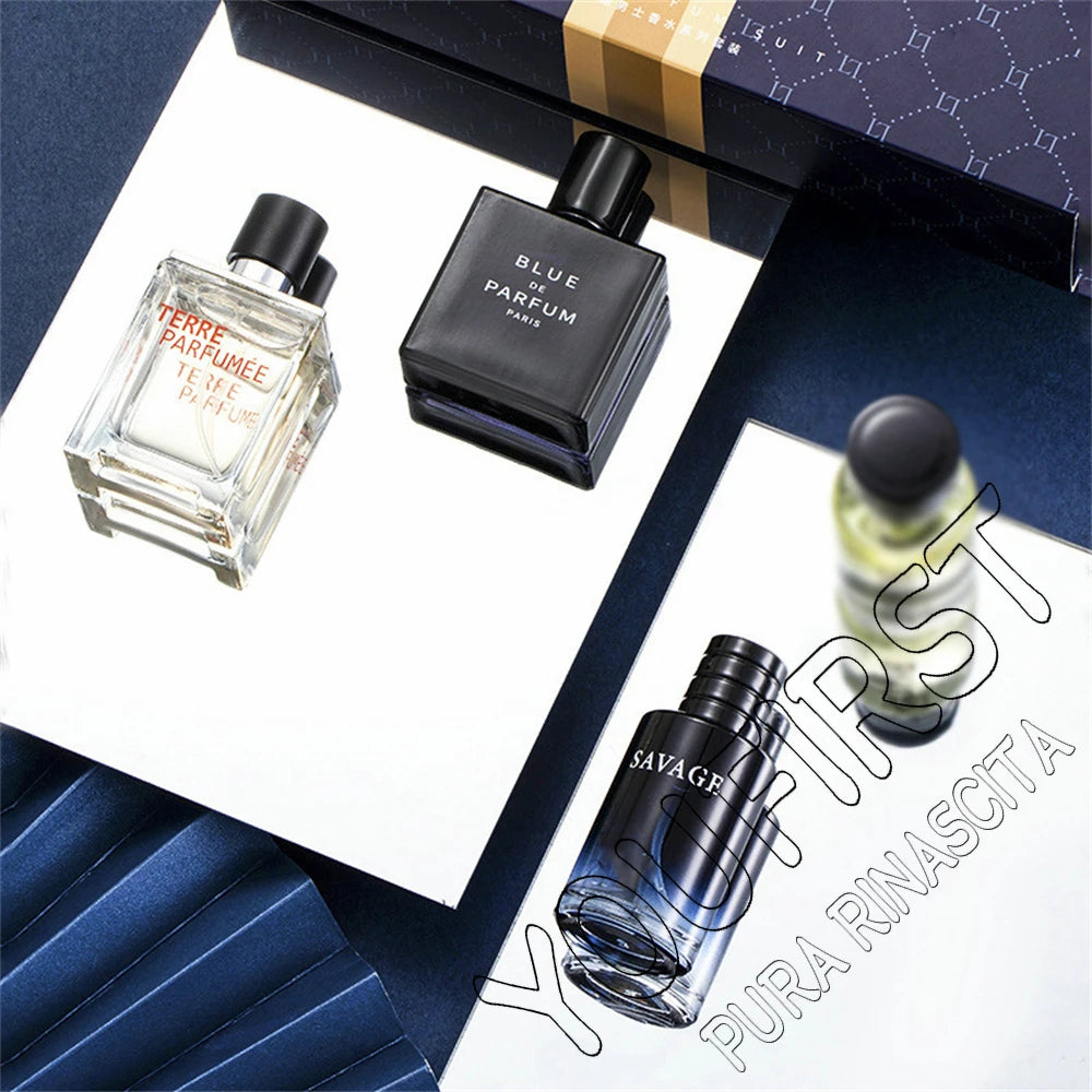 Luxury Brand Men’s Perfume Set – 4PCS Gift Box | 100ML Cologne Parfums Homme with Natural Floral & Fruity Masculine Scents