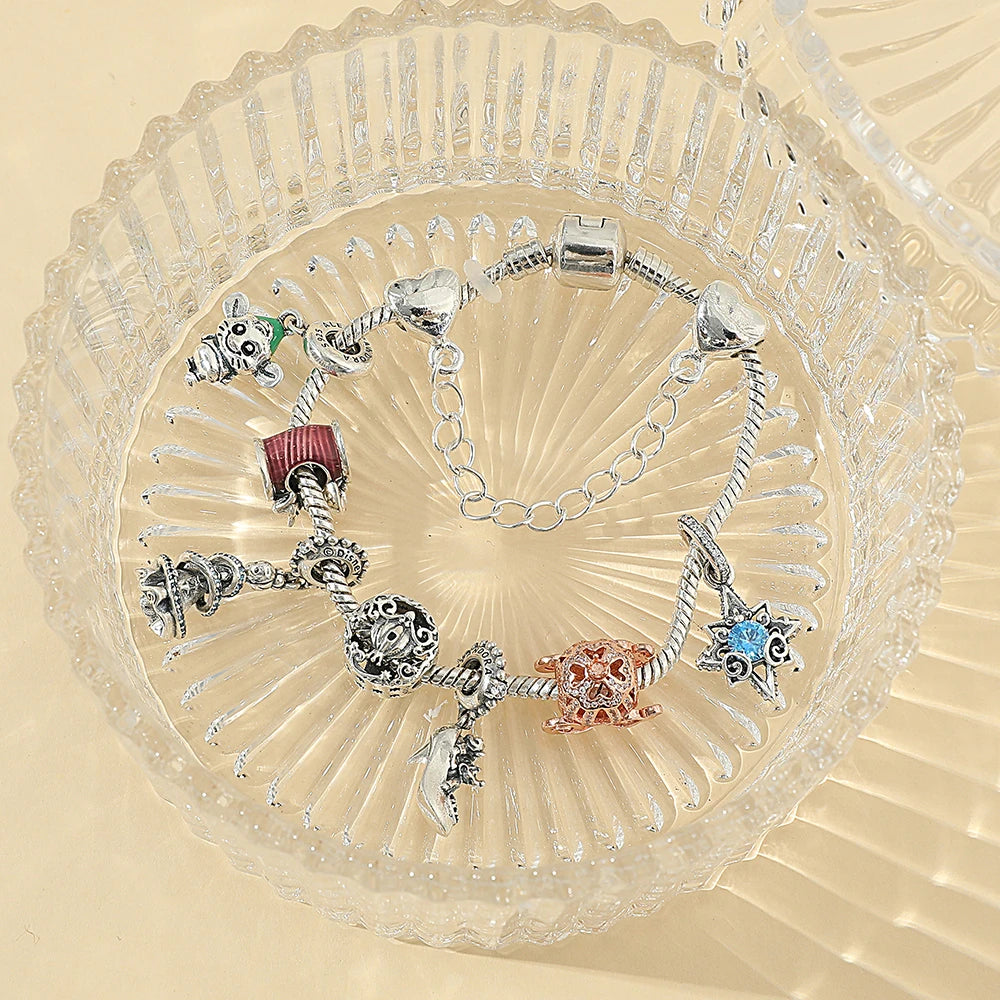 Alice in Wonderland 🐇 Beaded Pandora Bracelet | DIY Alloy Charm Jewelry