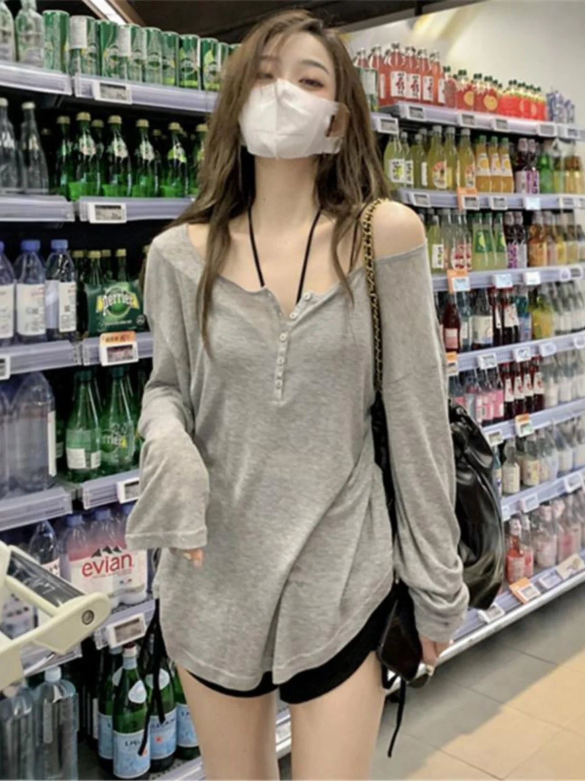 Loose Long Sve Women's T-irt Sun Protection Cover up Spring Autumn ey Thin Ins Sle Casual Comfortable Top