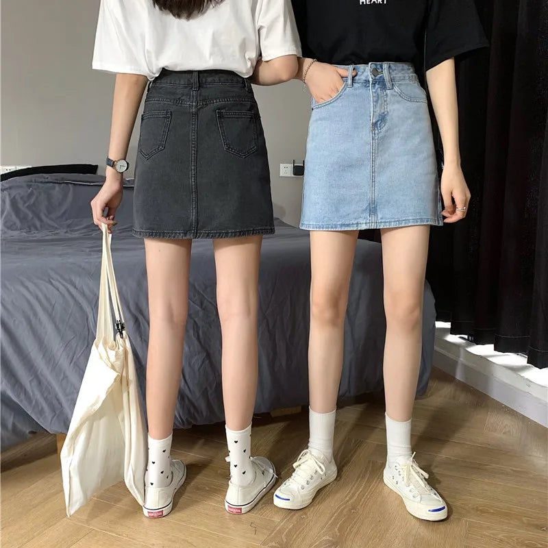 Women’s High Waist A-Line Denim Skirt | Slimming Bodycon Short Skirt Korean Style 2025