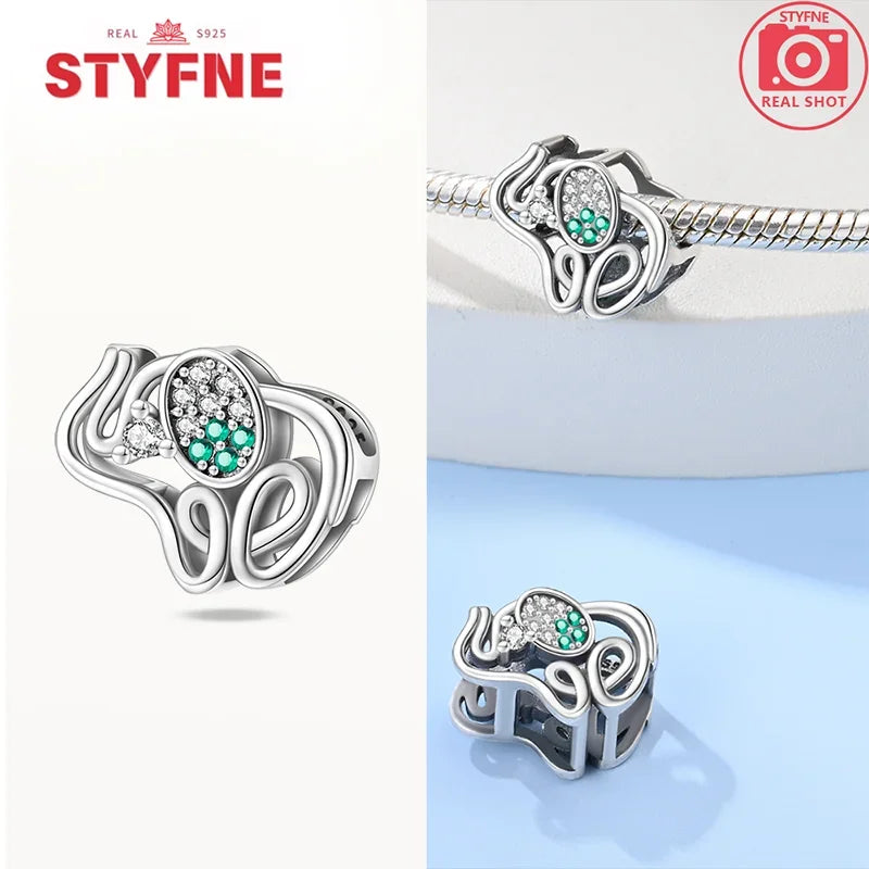 925 Sterling Silver Colorful Zircon Elephant Dangle Charm – Fits Original Pandora Bracelet DIY Fine Jewelry Gift for Women