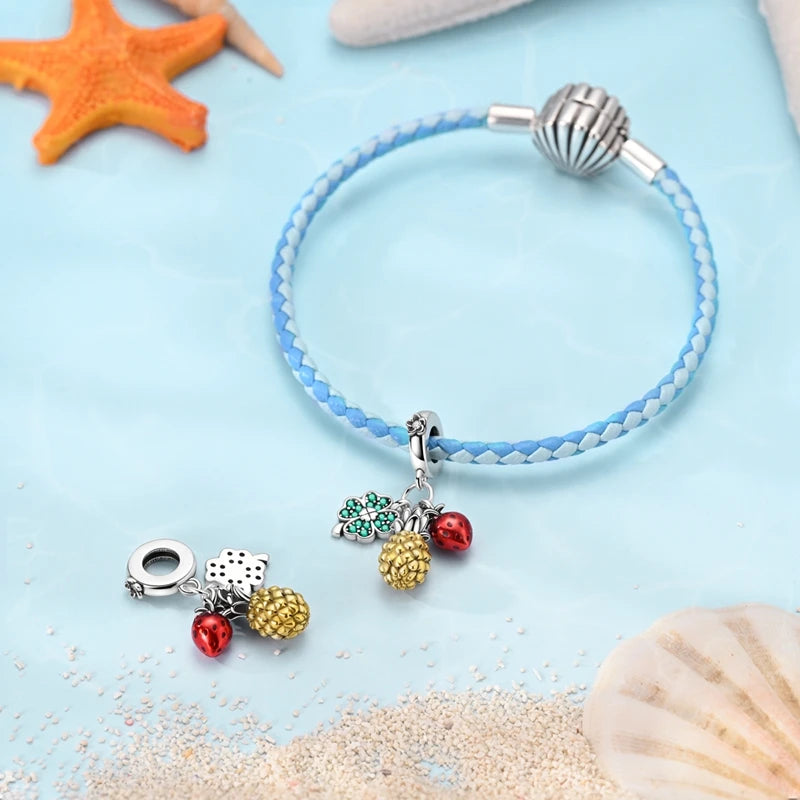 New Summer Ocean Silver Plated Sea Turtle & Starfish Shell Charm | DIY Bracelet Jewelry for Women