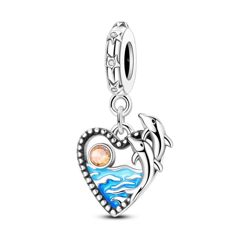 925 Sterling Silver Colorful CZ Zircon Dangle Charm | 2025 New Fashion Bead | Fits Pandora Bracelet | DIY Jewelry Gift