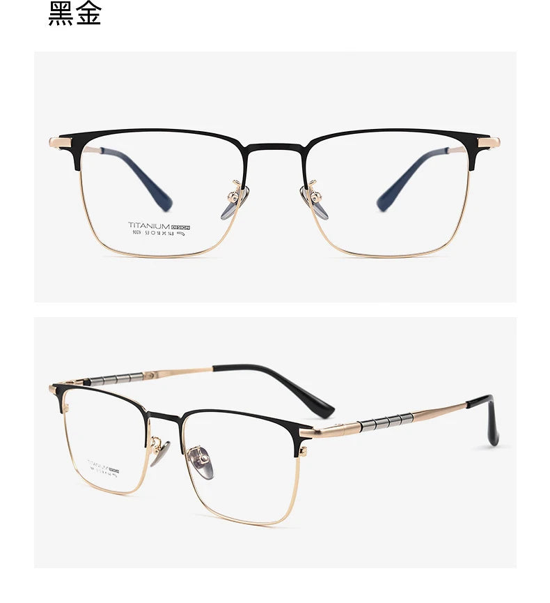 ZIROSAT 9009T Pure Titanium Full-Rim Prescription Glasses for Men – Lightweight Durable Eyewear