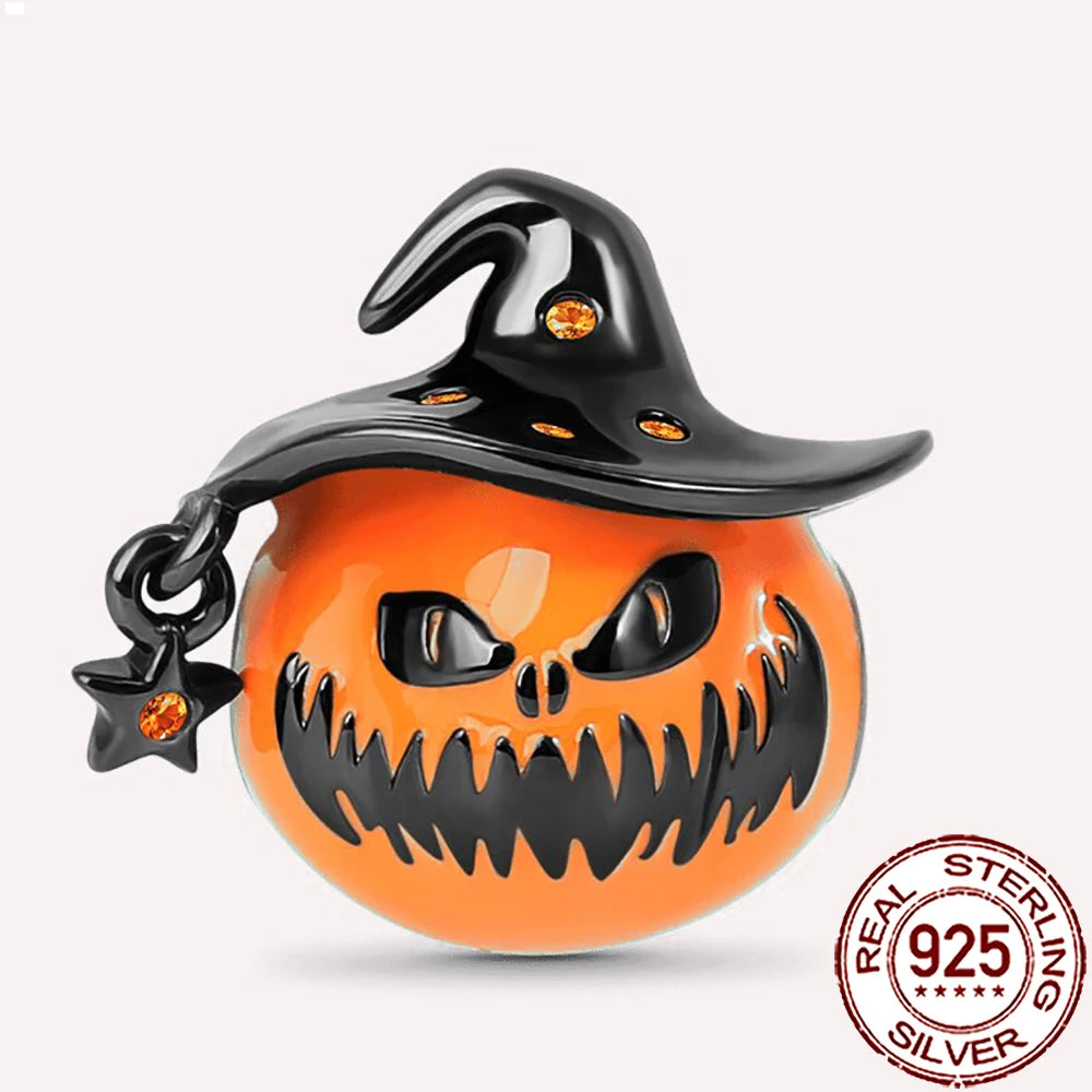 Gothic 925 Sterling Silver Grim Reaper Skull Charm Bead Fit Pandora Bracelet