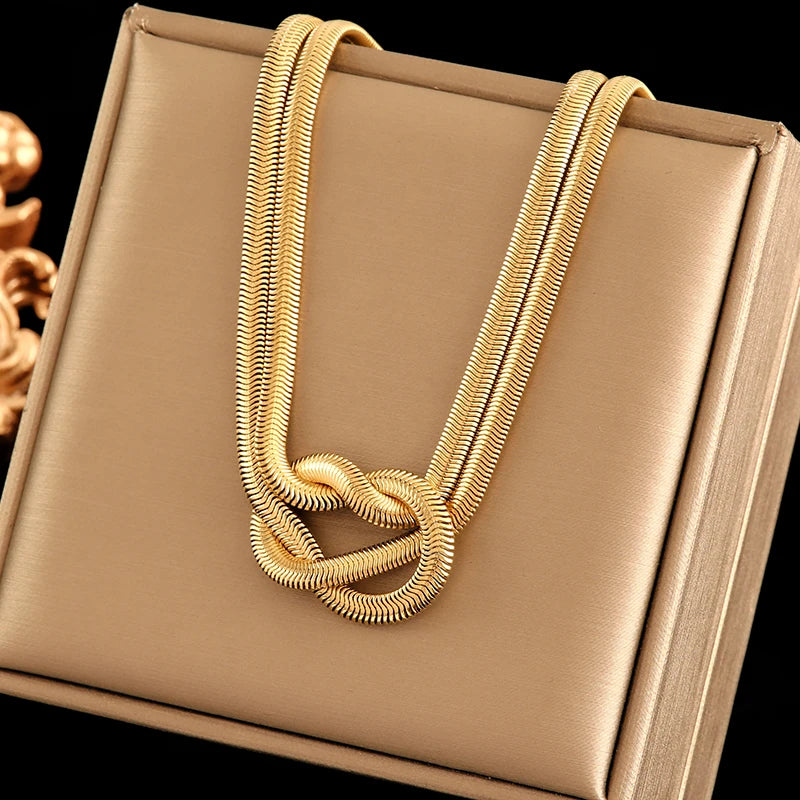 EILIECK 18K Gold Plated Stainless Steel Chain Necklace for Women – Waterproof Fashion Jewelry Gift