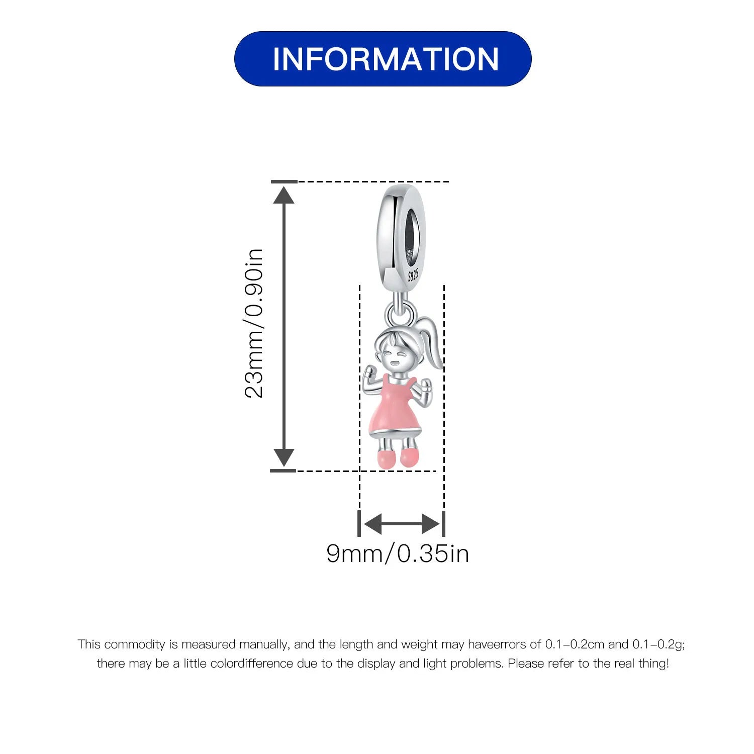 Orstarry 925 Sterling Silver Cartoon Nurse Charm Bead | Cute DIY Bracelet Jewelry Gift for Women