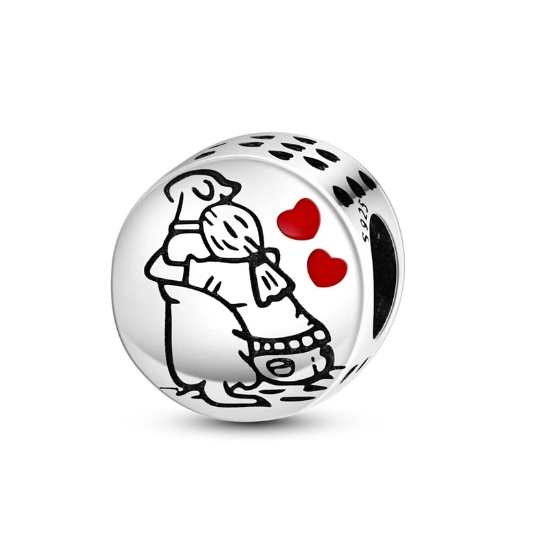 925 Sterling Silver Dog & Cat Animal Series Charms | Pet Beads for Original Bracelet & Necklace DIY Jewelry for Women