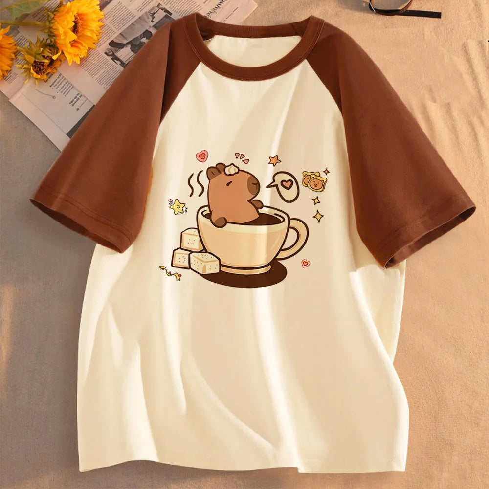 Funny Capybara T-Shirt | Unisex Summer Cute Animal Graphic Tee | Short Sleeve Streetwear Top