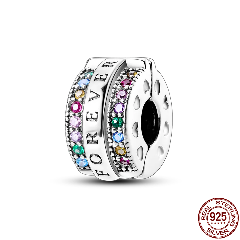 925 Sterling Silver Silicone Spacer Beads & Safety Chain | Clasp Charms Fit Original Pandora 3mm Bracelet – Women’s Jewelry