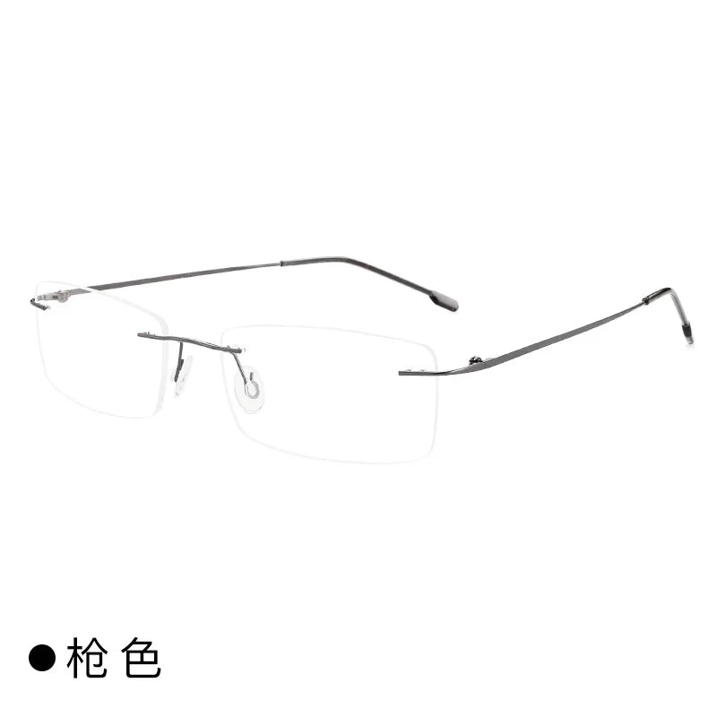 Customized Rimless Titanium Myopia Glasses 👓 Anti-Blue Light Eyewear