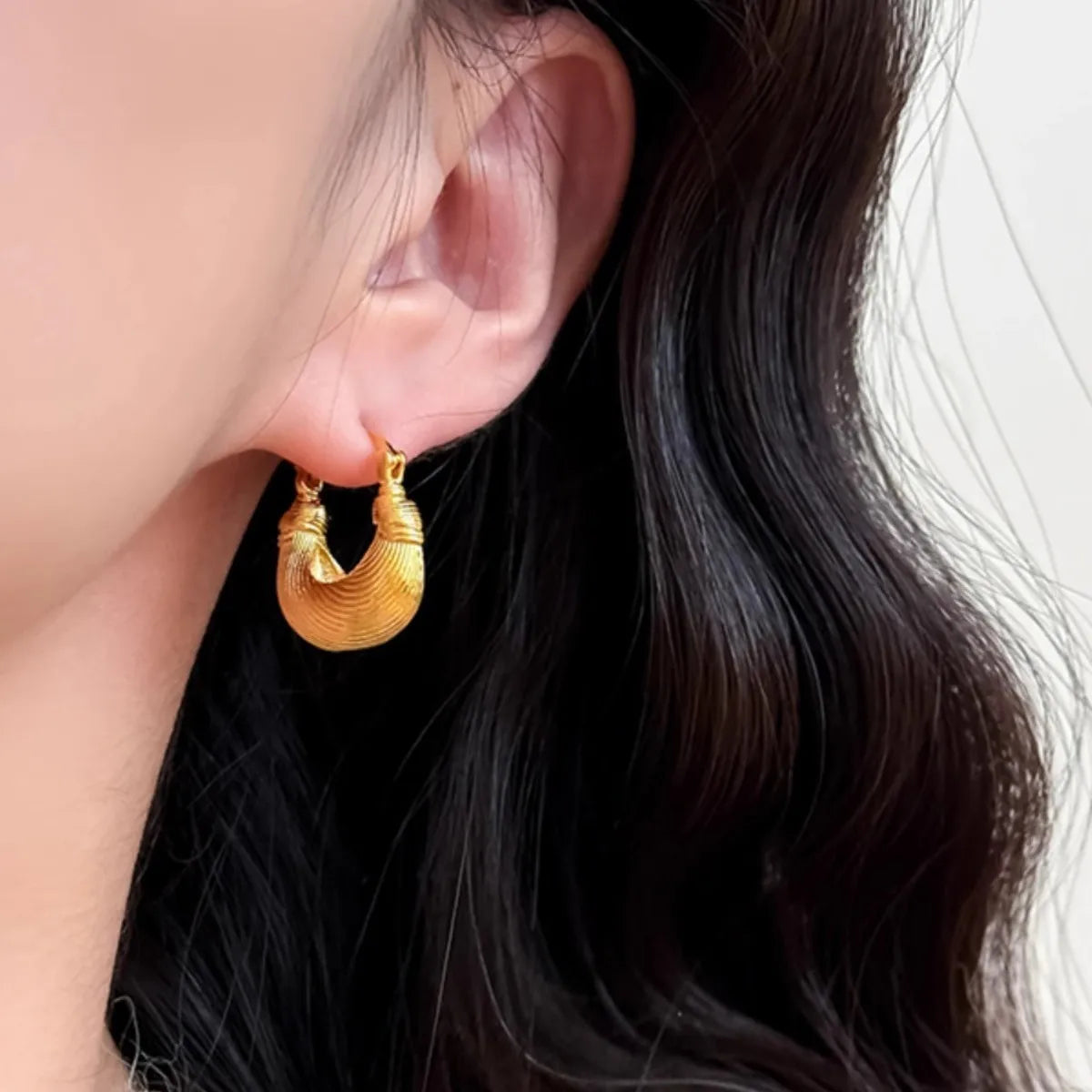 New 925 Sterling Silver Hoop Earrings – Matte Circle Geometric Punk Clip Earrings for Women & Girls