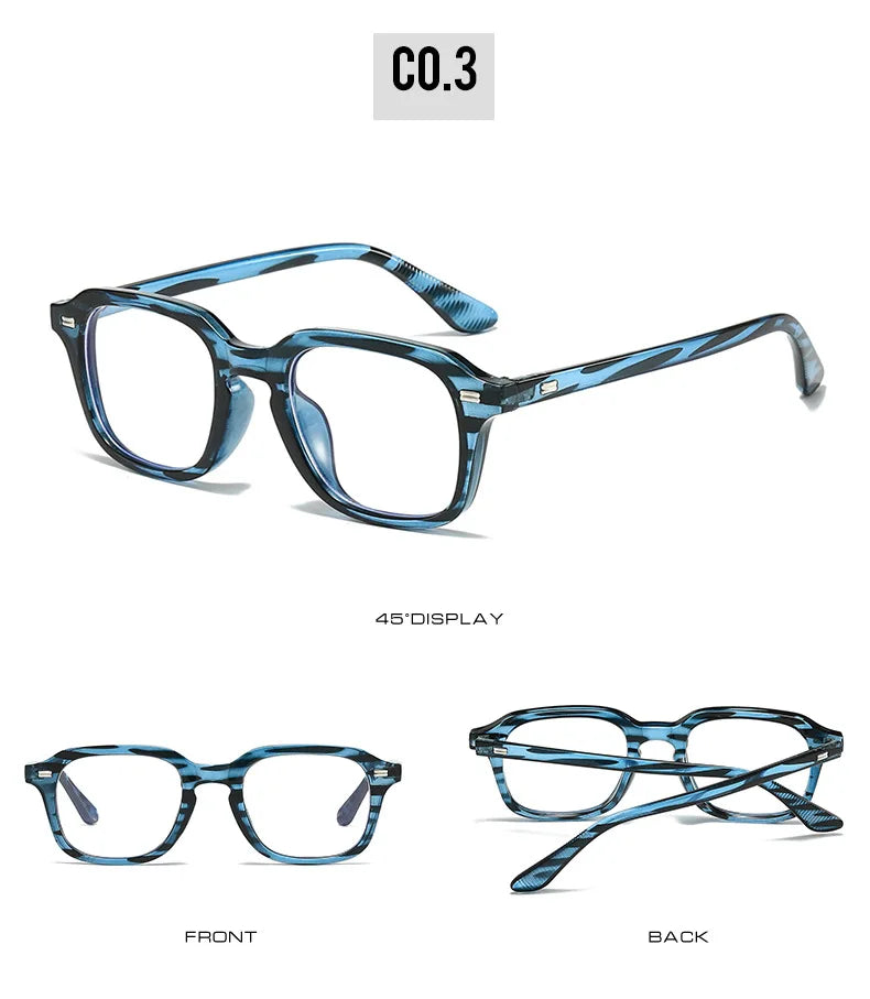 New Square Blue Light Blocking Glasses – Unisex Transparent Frame Eyewear with Rivets | Anti Blue Light Computer Glasses for Men & Women