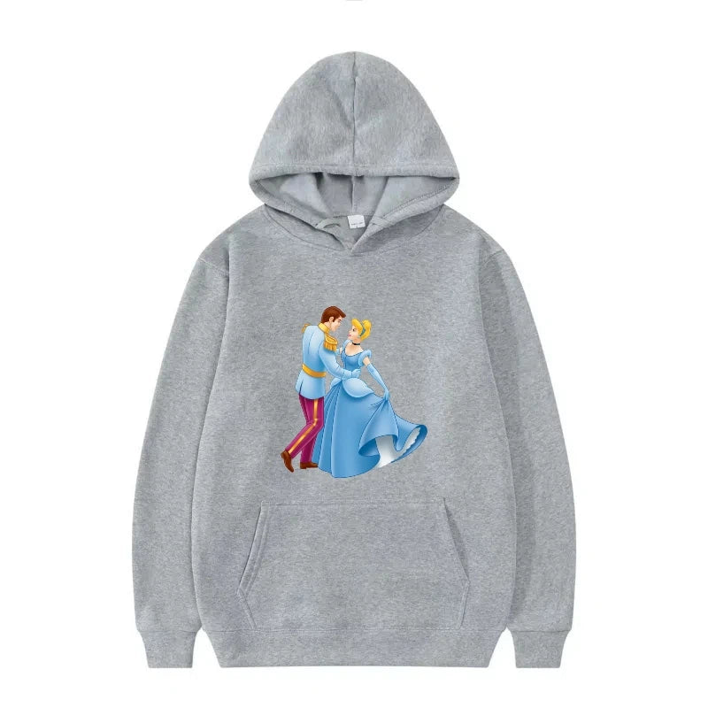 Disney Princess Graphic Hoodie | Y2K Sweet Style Long Sleeve Sweatshirt with Pockets for Women