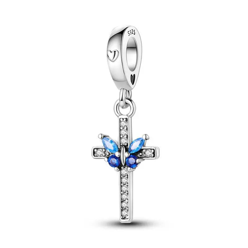 925 Sterling Silver Jesus Religious Symbol Charm Bead | Faith Pendant for Original Bracelet DIY Jewelry Gift