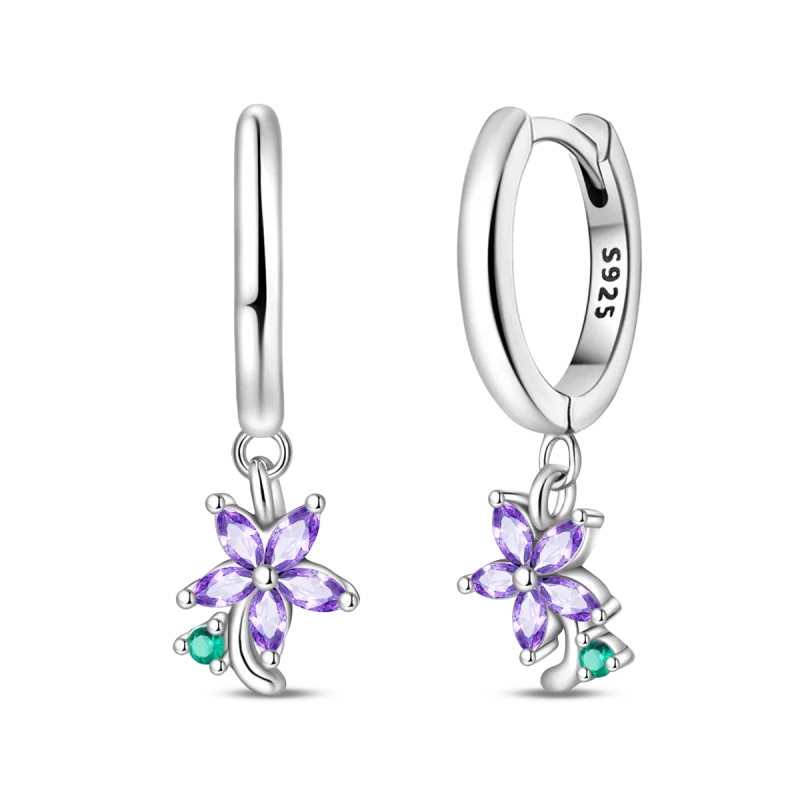Original 925 Sterling Silver Fruit Series Earrings | Cherry & Strawberry Zircon Hoop Studs for Women Girls Party Jewelry