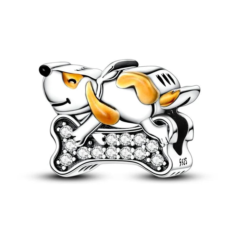 925 Sterling Silver Animal Charms | Bear, Rabbit, Dog, Panda, Elephant & Pig Beads Fit Original Bracelet DIY Jewelry Gift