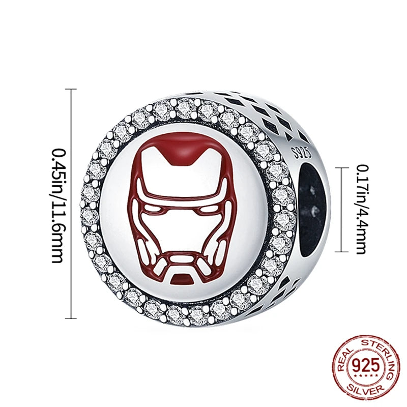 MINISO Marvel 925 Sterling Silver Charms Deadpool Wolverine Beads for Bracelet DIY Jewelry