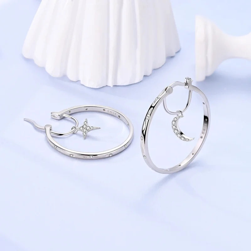 New Original 925 Sterling Silver Sweetheart Bow & Crab Ocean Earrings | Donut Zircon Round Design Women’s Fine Jewelry