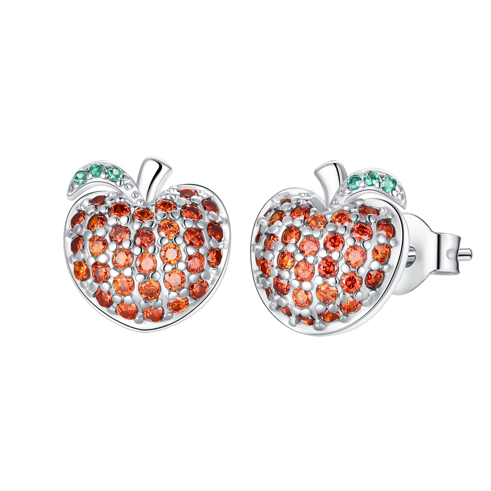 925 Sterling Silver Cute Fruit Earrings – Cherry, Strawberry, Apple & Grape for Women