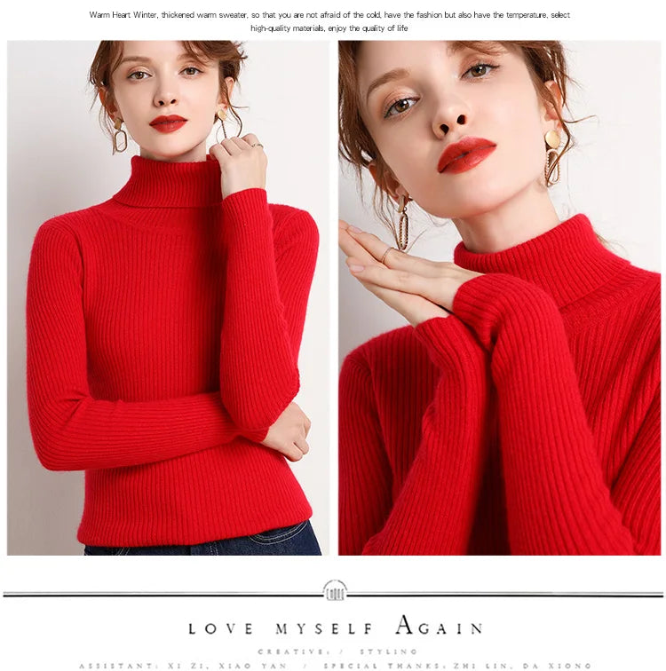 Heliar Women’s Fall Turtleneck Sweater – Soft Knitted Cashmere Pullover, Basic Warm Jumper for Autumn Winter 2024