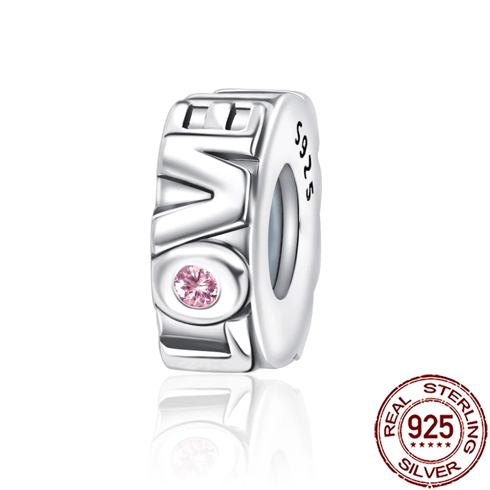 2025 New 925 Sterling Silver Family Love Heart Charm Beads | Sister, Daughter & Mother Pendant for Bracelets & DIY Jewelry