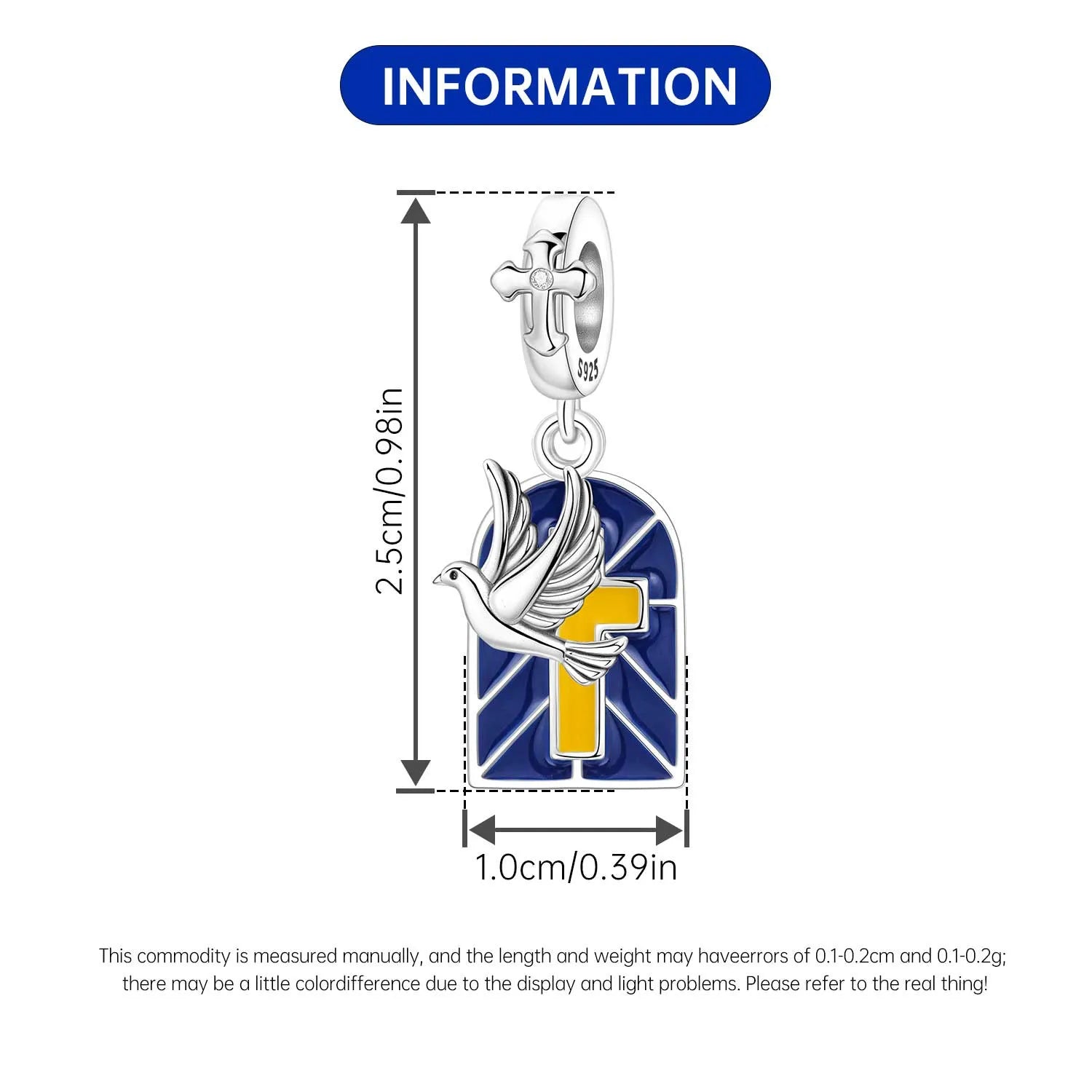 925 Sterling Silver Jesus Religious Symbol Charm Bead | Faith Pendant for Original Bracelet DIY Jewelry Gift