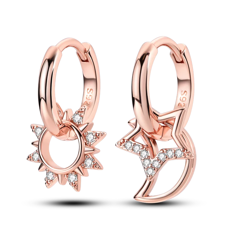 925 Sterling Silver Star Moon Unicorn Earrings | Pave CZ Women’s Fashion & Anniversary Jewelry