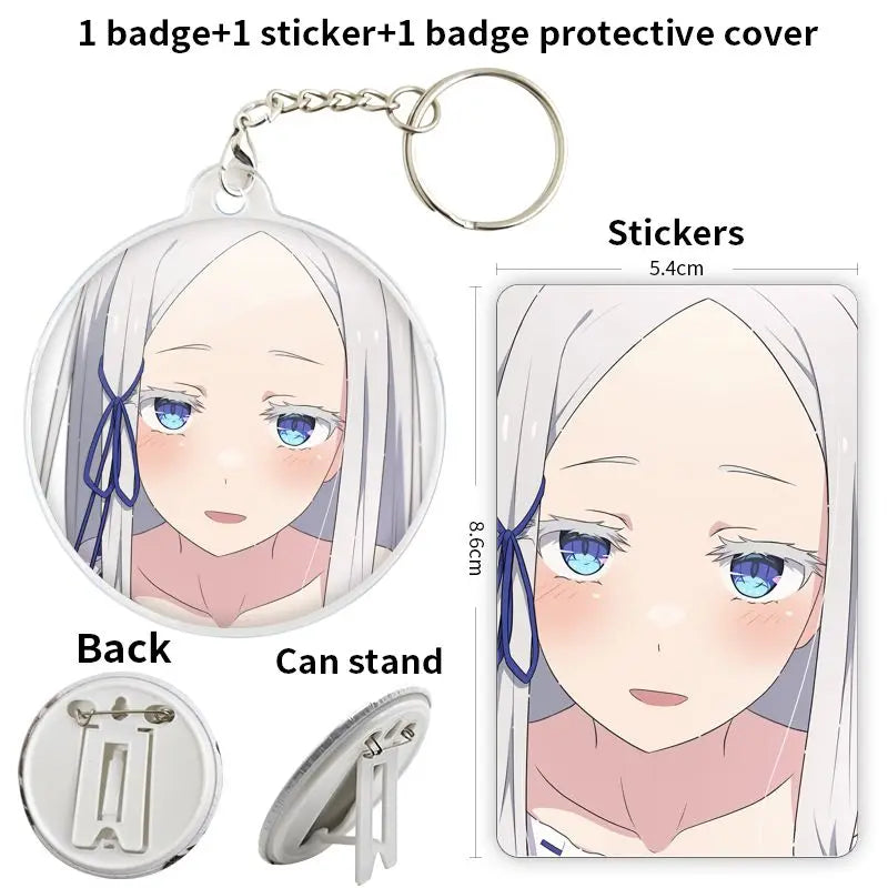 Re:Zero Anime Character Soft Button Badge – Fashion Tinplate Brooch Pin Trinket for Bags & Clothes