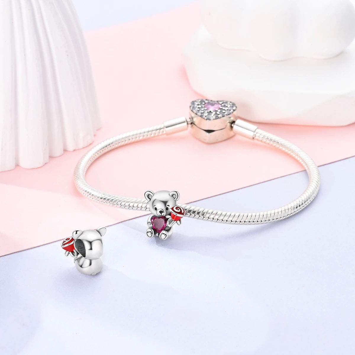 2025 Hot Sale 925 Sterling Silver Pink Butterfly Luminous Firefly Charm | Dangle Bead Fit Bracelet Necklace DIY Jewelry