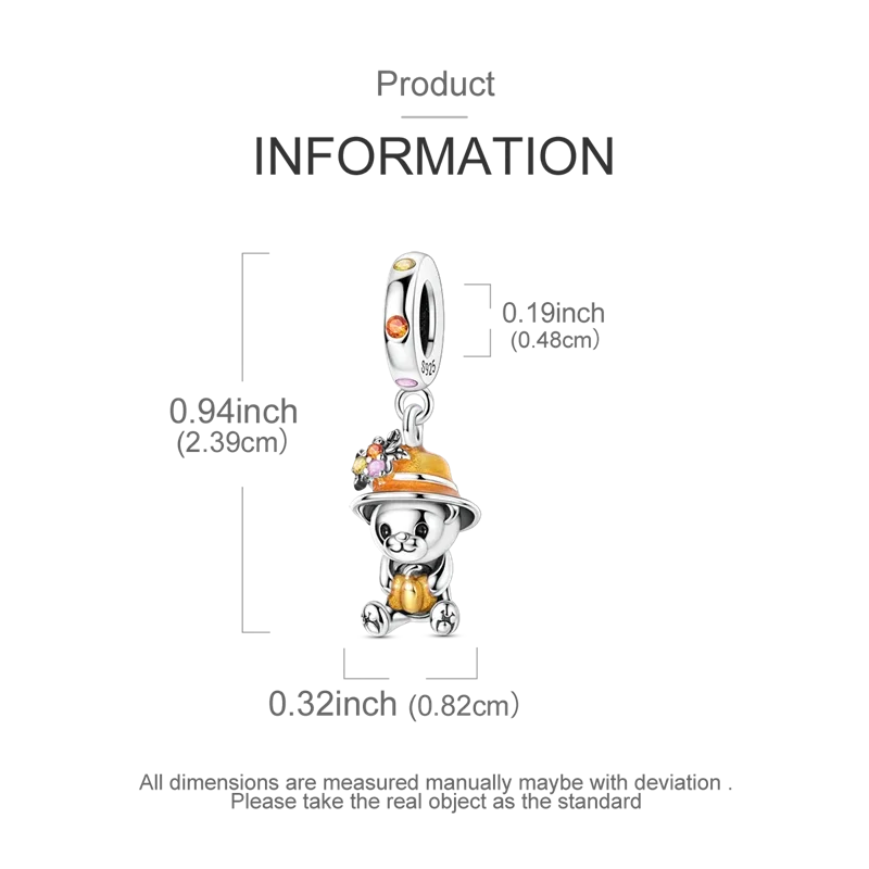 925 Sterling Silver Golden Autumn Charms | Maple Leaf & Pumpkin Beads Fit Original Bracelet DIY Jewelry Gift