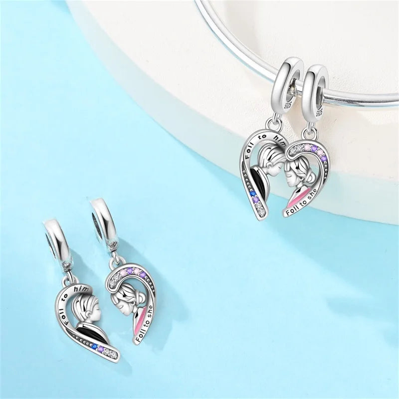 Original 925 Sterling Silver Luminous Lantern & Magic Cat Charm Bead | Glowing Angel Jungle Pendant for Bracelet Jewelry