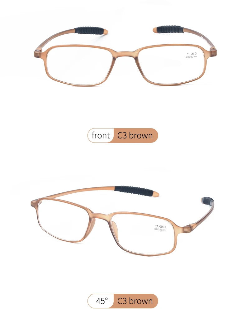 GUANHAO Unisex Reading Glasses 👓 Clear TR90 Frame – Presbyopia 1.0