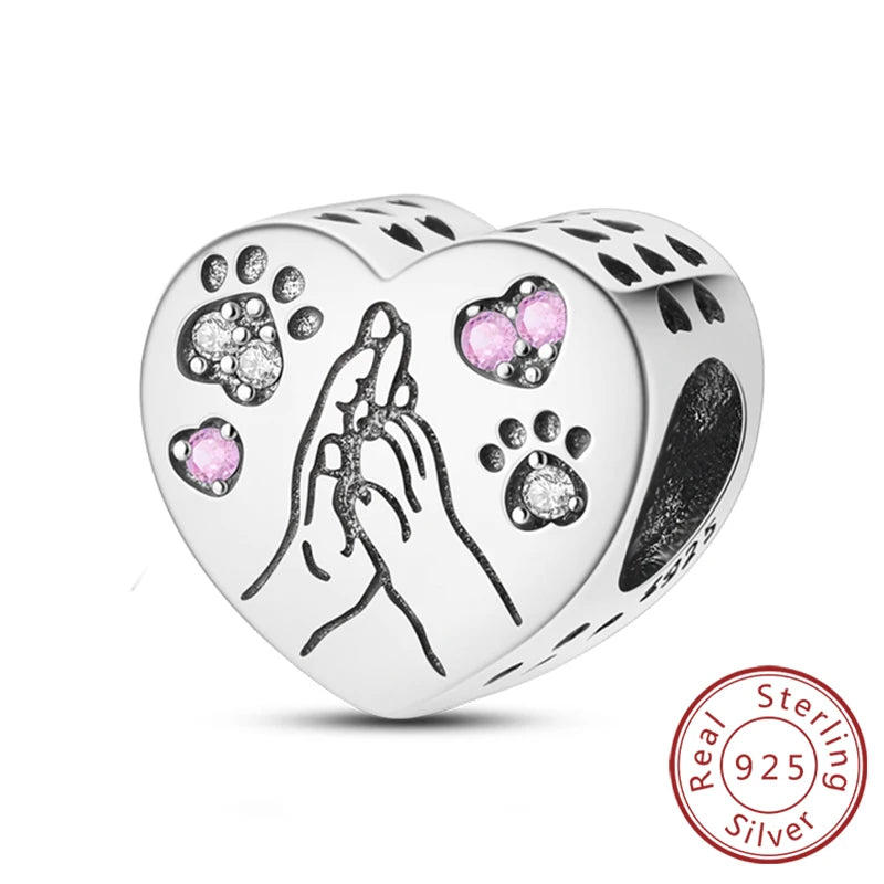 New 925 Sterling Silver Family Sister Love Heart Charm Bead | Original Bracelet DIY Jewelry Gift for Women