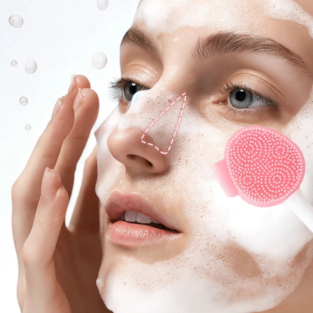 2-in-1 Facial Cleaning Silicone Brush & Mask Applicator – Skincare Spa Wash Tool