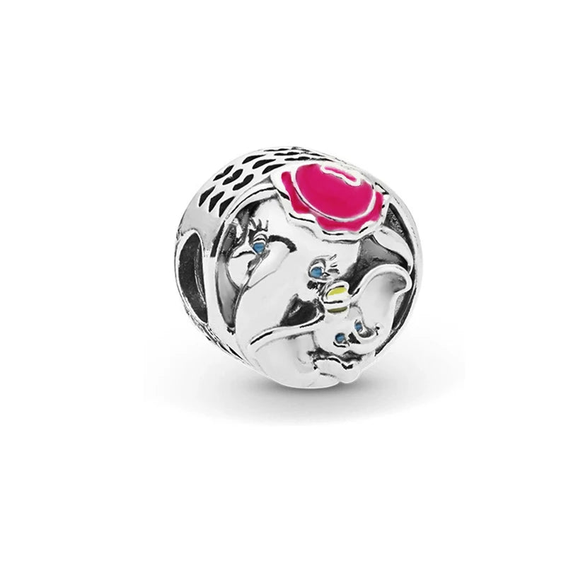 MINISO 2025 New Disney Dumbo & Mom Charm Beads | 925 Sterling Silver Dangle Fit Original Bracelet Necklace Women DIY Jewelry Gift