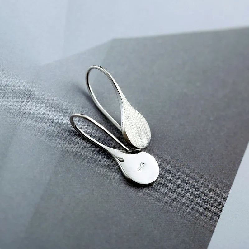 New 925 Sterling Silver Hoop Earrings – Matte Circle Geometric Punk Clip Earrings for Women & Girls