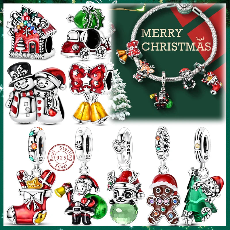 2025 Original 925 Sterling Silver Christmas & Halloween Charms | Santa Claus Snowman Beads Fit Bracelet Pendant Jewelry Gift