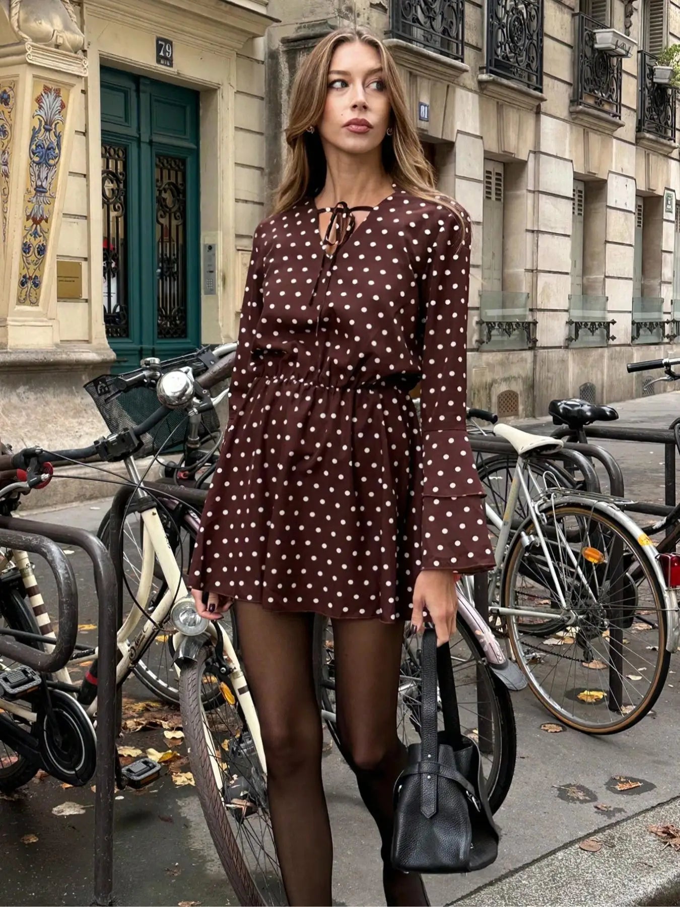 Women's Long Sleeve Fitted Dress 👗 Casual Plain Design 🌸 Comfortable Daily Wear 🍂 Spring & Fall Fashion ✨