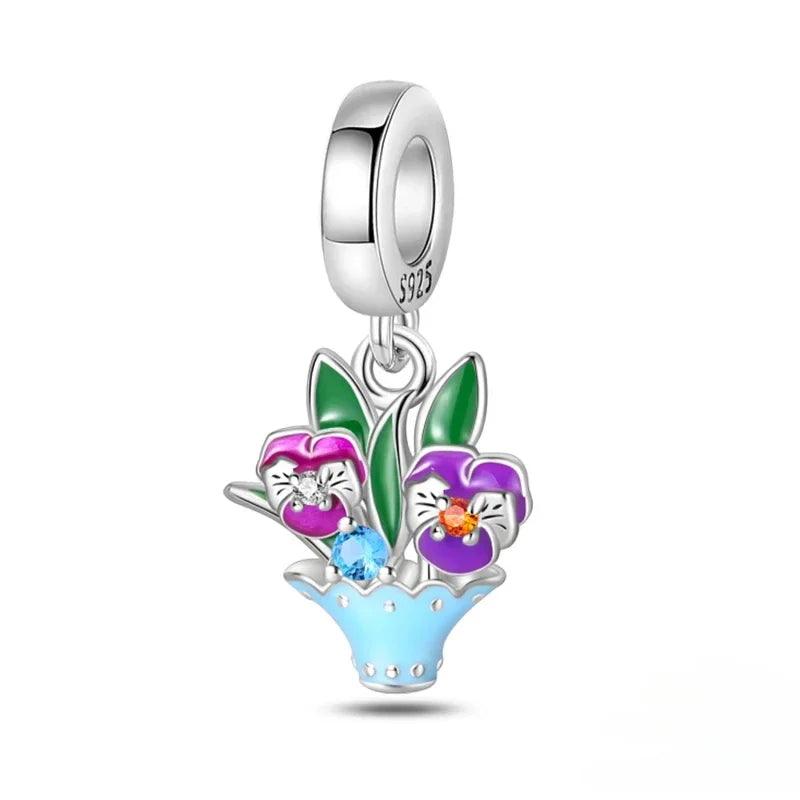 Fashion 925 Sterling Silver Colorful Butterfly Dragonfly Hummingbird Charms – Spring Series Beads Fit 925 DIY Bracelet