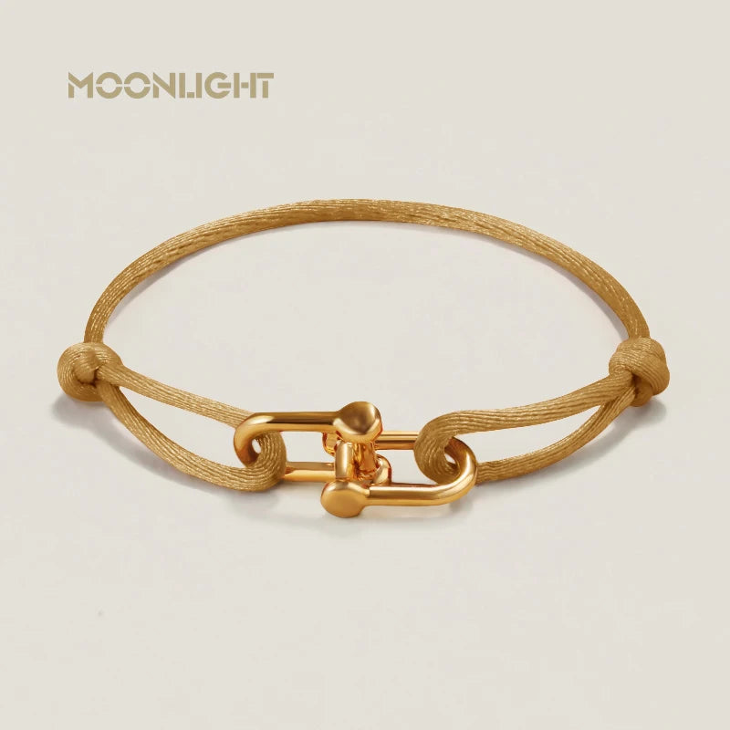 MOONLIGHT Adjustable U-Shape Silk Rope Bracelet | Classic Women’s Charm Bracelet High Quality Jewelry Gift