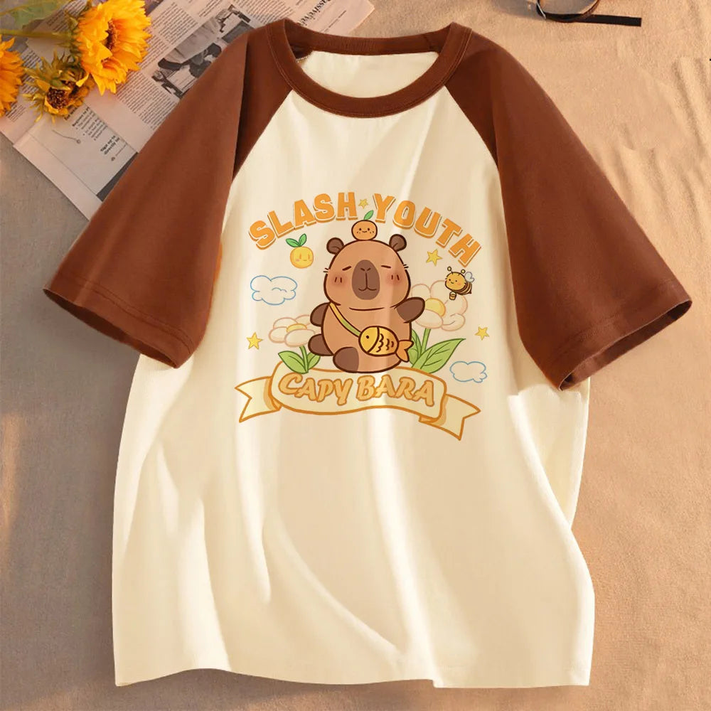 Funny Capybara T-Shirt | Unisex Summer Cute Animal Graphic Tee | Short Sleeve Streetwear Top