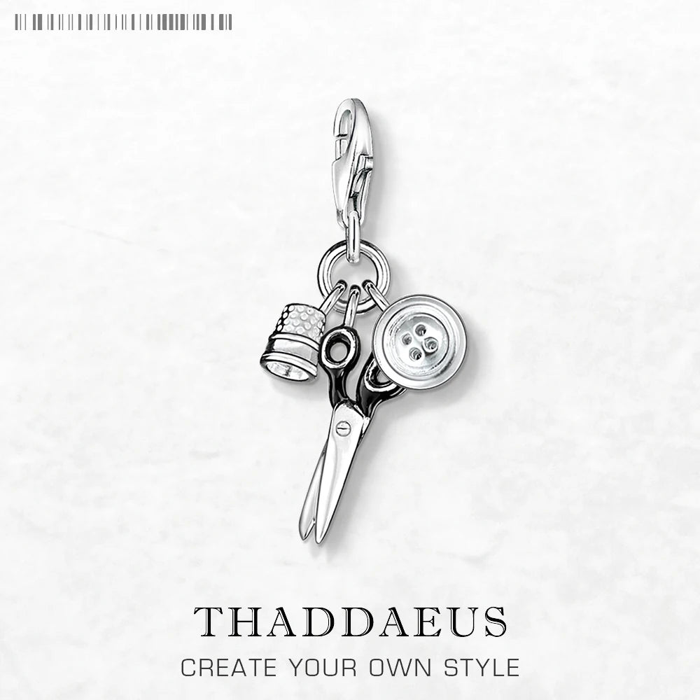 925 Sterling Silver Sewing Kit Charm Pendant | Fashion Jewelry Accessory | Unisex Gift