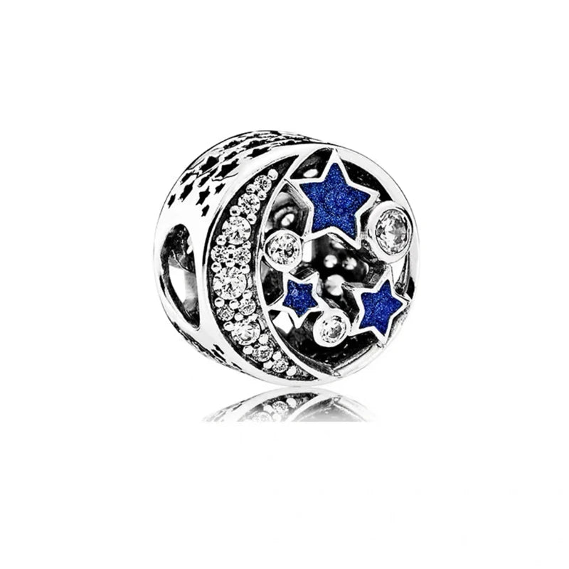 Hot Sale Galaxy Series Beads | DIY Stars, Moon & Safety Chain Silver-Plated Charm for European Bracelets