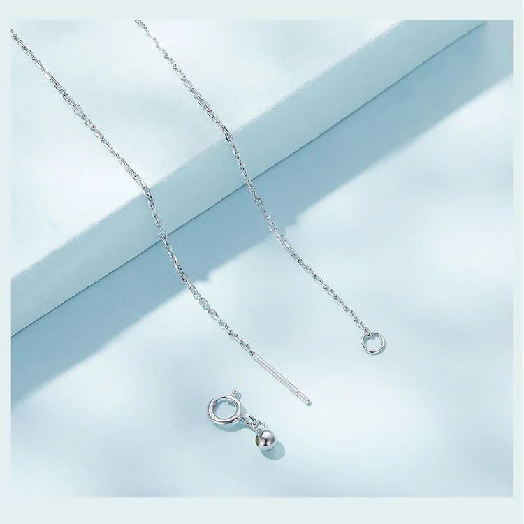 WOSTU 925 Sterling Silver Cat & Rabbit Moon Necklace | Star Zircon Pendant for Women Fine Jewelry Gift